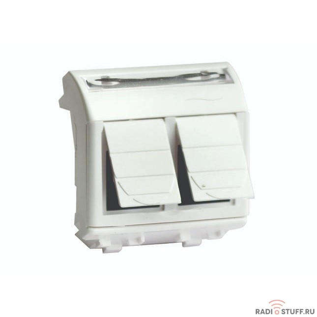 Dkc 76643B Компьютерная розетка  R J -45, кат.5Е (2 разъема АМР), белая, 2 мод.