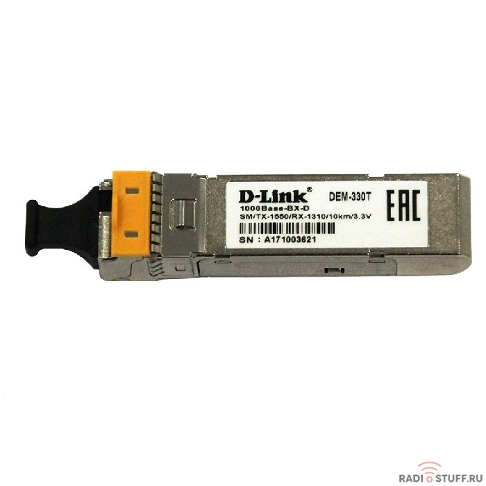 D-Link 330T/3KM/A1A 1000Base-BX-D  Single-mode 3KM WDM SFP Tranceiver, support 3.3V power, SC connector 