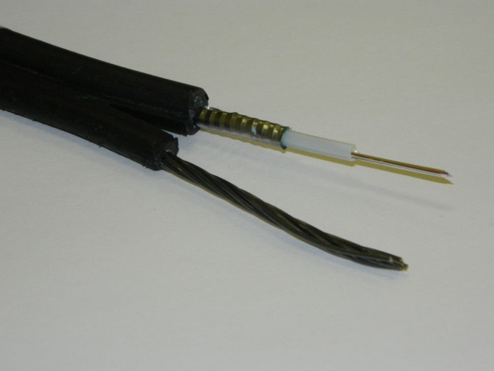 Кабель волоконно-оптический 16 (SМ - 9/125), наружный с тросом, бронированный, PE, черный, 2000м РАСПРОДАЖА